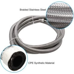 ASUPERMALL 2M Siliver An6 Nylon Und Edelstahl Geflochtene Brennstoffleitung 6AN -Anhänger & Zubehör Verkäufe 43216725 5