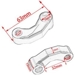 ASUPERMALL Motorradspiegel Riser Extender-Adapter-Lenker-Halterung Spiegel-Riser-Extender-Abstandhalter-Erweiterungsadapter -Anhänger & Zubehör Verkäufe 43218534 4