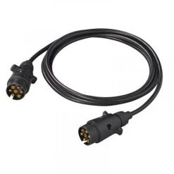 PAT Verlängerungskabel 3M Mit 2x Stecker 7-polig PVC Kupplung Verbindungskabel