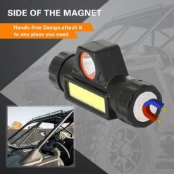 HAPPYSHOPPING Multifunktions-LED-Kuppellicht UTV ATV Auto-Überrollbügel-Innenlicht Wasserdichte USB-wiederaufladbare Arbeitslampe Für 1,5-2 Zoll Überrollbügel-Käfig,Schwarz -Anhänger & Zubehör Verkäufe 46301922 5