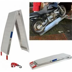 BAUMARKTPLUS TrutzHolm® Alu Auffahrrampe Rampe 340 Kg CS Klappbar Lamellenstruktur Motorradrampe Verladerampe
