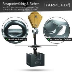 Tarpofix® Anhänger Zurrösen Mit Gegenplatten (6 Stk.) | Zurrmulden Aus Verzinktem Stahl Mit Einer Geprüften Zugkraft Von 800daN Pro Zurrhaken | Verzurrösen -Anhänger & Zubehör Verkäufe 49807866 3