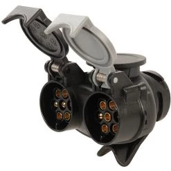 SILVERLINE ANHÄNGER-ADAPTER MIT DOPPELSTECKER, 7-POLIGER N- U. S-STECKER AUF 13-POLIGE STECKDOSE (9299922364)