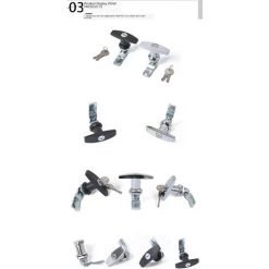 ECHOO T-Griff-Schloss Mit Schlüssel, Anhängertürverriegelung Aus Aluminiumlegierung T-Griff-Schloss Universelles T-Griff-Schloss Für Wohnwagen, Silber -Anhänger & Zubehör Verkäufe 50861384 5