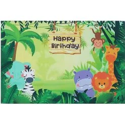 INSMA Animal Jungle Safari Fotografie Hintergrund Geburtstag Party Horn 210 * 150CM