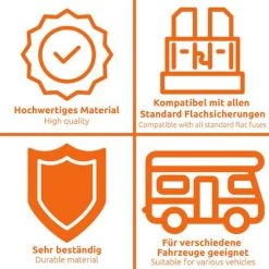 ECENCE 5x KFZ Sicherungs-Halter Flachsicherung Max.30A 14AWG PKW Sicherung HIFI -Anhänger & Zubehör Verkäufe 51946409 4