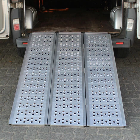 BAUMARKTPLUS TrutzHolm® Alu Auffahrrampe 174 Cm 3 Fach Faltbar 1020 Kg Verladerampe Dreifachrampe Breitrampe Motorradrampe 2 BAUMARKTPLUS TrutzHolm® Alu Auffahrrampe 174 Cm 3 Fach Faltbar 1020 Kg Verladerampe Dreifachrampe Breitrampe Motorradrampe – Bild 2