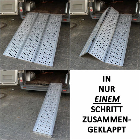 BAUMARKTPLUS TrutzHolm® Alu Auffahrrampe 174 Cm 3 Fach Faltbar 1020 Kg Verladerampe Dreifachrampe Breitrampe Motorradrampe 3 BAUMARKTPLUS TrutzHolm® Alu Auffahrrampe 174 Cm 3 Fach Faltbar 1020 Kg Verladerampe Dreifachrampe Breitrampe Motorradrampe – Bild 3