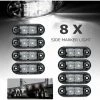 TOOLOFLIFEÂ  8pcs LED Seitenmarkierungsleuchten Positionslicht Vorne Hinten Seitenleuchte 12V 24V Universal Für Anhänger LKW Wohnwagen Van Bus Traktor,Weiß,12V