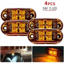TOOLOFLIFE  4 Stück Orange 12V/24V Seiten-/Front-/Heckmarkierungsleuchten, Universelle LED-Anzeige, Positionsanzeige Für LKW/Anhänger/Wohnwagen/LKW/Auto/Boote 72x34x20mm