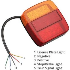 LKW-Rücklichter, 2 Stück, 12 V, LED, Hintere Bremslichter, 5-Funktions-Blinker, Kennzeichenbeleuchtung, Kompatibel Mit Anhängern, LKWs, Vans, Wohnwagen, Betterlife -Anhänger & Zubehör Verkäufe 54099274 3