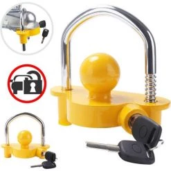 OCXIN Anhänger Schloss Anhängerkugelsperrkupplung Abschleppsperre Einstellbar Einfache Installation Hochleistungs-Stahl-und Aluminiumlegierungssockel Für Das Abschleppen Von Wohnwagenanhängern