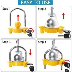 OCXIN Anhänger Schloss Anhängerkugelsperrkupplung Abschleppsperre Einstellbar Einfache Installation Hochleistungs-Stahl-und Aluminiumlegierungssockel Für Das Abschleppen Von Wohnwagenanhängern -Anhänger & Zubehör Verkäufe 54290628 4