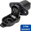 TINOR 3-poliger Adapter Zum Anschluss Von Anhänger Und Wohnwagen, Schraubverbinder, 3-polige Steckdose, 12 V, Deichselsteckdose Für LKW, PKW