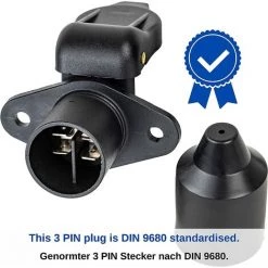 TINOR 3-poliger Adapter Zum Anschluss Von Anhänger Und Wohnwagen, Schraubverbinder, 3-polige Steckdose, 12 V, Deichselsteckdose Für LKW, PKW -Anhänger & Zubehör Verkäufe 55847711 5