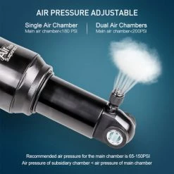 ASUPERMALL ARIR ARIA BICYLE ASCROGGIO DI AMCOGLITO A RUMBOURO ARIA ARIA REGOLABILE REGOLABILE BITO ARIMARE PRESSUONI ARIA AIR PER IL MOUPPOGLIE IN MOUPPEGGIO LEGGERO DI ALLUMINO DI ALLUMINUME MTB Sospensione Per Assorbita Posteriore MTB Con Kit Di Viti,Modello:Single Chamber125mm -Anhänger & Zubehör Verkäufe 56802583 4