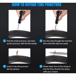 ASUPERMALL 2 In 1 Kit Di Riparazione Di Pneumatici Per Biciclette Per Pneumatici Strumenti Per Le Strisce Di Riparazione Per Mountain Bike Per Mountain Bike,Modello:Nero -Anhänger & Zubehör Verkäufe 56802610 4