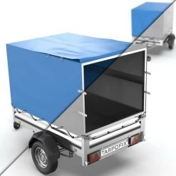 Tarpofix® Anhänger Hochplane 210x115x90 Cm Inkl. Planenseil - Verstärkte PKW Anhängerplane Abdeckplane - U.a. Passend Für Diverse Stema PKW Anhänger Modelle