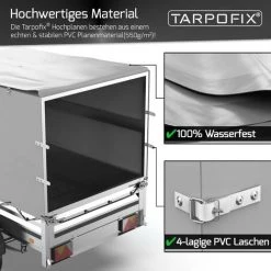 Tarpofix® Anhänger Hochplane 210x115x90 Cm Inkl. Planenseil - Verstärkte PKW Anhängerplane Abdeckplane - U.a. Passend Für Diverse Stema PKW Anhänger Modelle -Anhänger & Zubehör Verkäufe 57225752 3