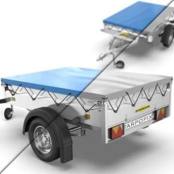 Tarpofix® Anhängerplane 258 X 136 X 8 Cm Inkl. Planenseil - Randverstärkte PKW Anhänger Flachplane Abdeckplane - U.a. Passend Für Diverse Humbaur Modelle