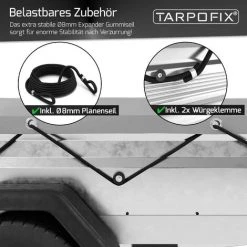 Tarpofix® Anhängerplane 258 X 136 X 8 Cm Inkl. Planenseil - Randverstärkte PKW Anhänger Flachplane Abdeckplane - U.a. Passend Für Diverse Humbaur Modelle -Anhänger & Zubehör Verkäufe 57225854 4
