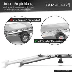 Tarpofix® Anhängerplane 258 X 136 X 8 Cm Inkl. Planenseil - Randverstärkte PKW Anhänger Flachplane Abdeckplane - U.a. Passend Für Diverse Humbaur Modelle -Anhänger & Zubehör Verkäufe 57225854 5