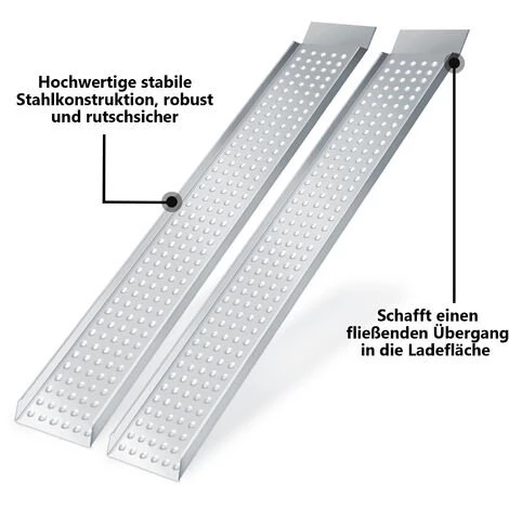 Randaco 2x Rampe Verladerampen Verladeschiene Verladerampe Auffahrschiene, 400 Kg/Paar Traglast Motorradrampe 3 Randaco 2x Rampe Verladerampen Verladeschiene Verladerampe Auffahrschiene, 400 Kg/Paar Traglast Motorradrampe – Bild 3