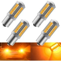 TINOR 4 STÜCKE Bernstein 1156 BAU15S PY21W 5630 33SMD Auto LED Birnen 900LM Superhelle Vordere Und Hintere Blinker Blinkerbirnen 12-30V 3,6W