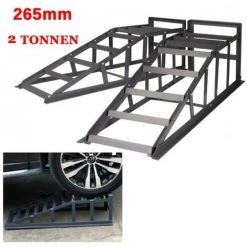 Thanaddo 2 X KFZ Auffahrrampe Hebebühne PKW Rampe Auffahrbock Hebeplattform Grau