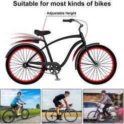 OCXIN Fahrrad Schutzblech Set, Verstellbare Universal Rennrad Vorne Hinten Fahrradschutzblech Mountainbike Fahrrad Kotflügel Steckschutzblech Zubehör Für MTB Citybike 20-26 Zoll Räder -Anhänger & Zubehör Verkäufe 58665784 5