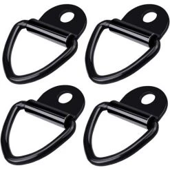 BARES 4 Pieces Tie Down Ring, D-Ring Ring Trailer, Heavy Duty Stainless Steel Tie Down Tie-Down Hook, For Trailers Trucks Trucks Boat Rope Storage - Black