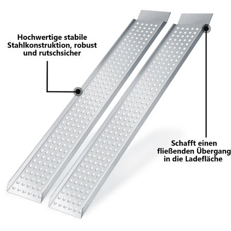 TolleTour 2x Rampe Verladerampen Verladeschiene Verladerampe Auffahrschiene, 400 Kg/Paar Traglast Motorradrampe 3 TolleTour 2x Rampe Verladerampen Verladeschiene Verladerampe Auffahrschiene, 400 Kg/Paar Traglast Motorradrampe – Bild 3