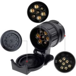 BARES 13-poliger Auf 7-poliger Anhängerkupplungsadapter - Für Wohnwagen, LKW, Anhänger - Wasserdicht, 12 V 7 BARES 13-poliger Auf 7-poliger Anhängerkupplungsadapter - Für Wohnwagen, LKW, Anhänger - Wasserdicht, 12 V -Anhänger & Zubehör Verkäufe 59718444 3