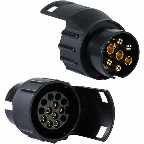 QERSTA QX1523 Anhänger-Steckdosenadapter, 13-poliger Auf 7-poliger Stecker, Auto-LKW-Anhängerkupplung, Abschleppstecker-Konverter-Adapter Mit Abdeckung 1 QERSTA QX1523 Anhänger-Steckdosenadapter, 13-poliger Auf 7-poliger Stecker, Auto-LKW-Anhängerkupplung, Abschleppstecker-Konverter-Adapter Mit Abdeckung