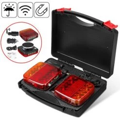 INSMA Paar LED Anhängerbeleuchtung Magnetisch Rückleuchten Bremslicht IP65 Mit Box