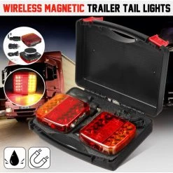 INSMA Paar LED Anhängerbeleuchtung Magnetisch Rückleuchten Bremslicht IP65 Mit Box -Anhänger & Zubehör Verkäufe 60139547 5