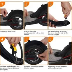 TINOR Kotflügel Hinten Für Elektroroller Für Xiaomi M365/M365 Pro Kotflügel, Mit Kotflügelhalterung, Elektroroller-Ersatzzubehör, Mit Werkzeugen Und Befestigungselementen -Anhänger & Zubehör Verkäufe 60370448 5