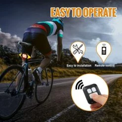 LIRIKA Luz Trasera De Bicicleta Señales De Giro Señales De Giro A Prueba De Agua Luz De Advertencia De Freno Trasero De Bicicleta Con Control Remoto Inalámbrico Luces Traseras De Bicicleta Recargables Inteligentes -Anhänger & Zubehör Verkäufe 60767006 5