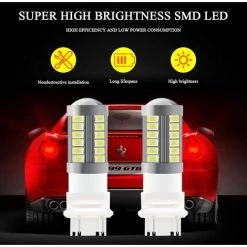 MIYA Blanco 3157 3047 3057 3155 P27 / 7W 5630 33SMD Señal De Giro Bombillas LED 900LM Luz De Marcha Atrás Súper Brillante Luz De Freno Trasera Luces Antiniebla Posición Luz Trasera 12-30V 3.6W (4 Piezas) -Anhänger & Zubehör Verkäufe 60769145 3