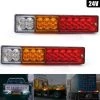 MIYA 2 Luces LED Para Remolque De 24 V, Luces Traseras LED Universales, 20 Luces LED De Marcha Atrás, Luces De Señal De Giro De Freno, Faros Traseros Para Remolque, Camión, Tractor, Caravana, Autobús, Camping