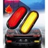 QERSTA 2 Stück 74 LED Sequentielle Blinker Bremslicht Rücklicht Blitzlicht Für LKW Anhänger Wagon Auto Caravan Modifizierter Lichtleiter [rot + Gelb]