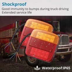 QERSTA 2 STÜCKE LED Rücklicht Licht Rot & Bernstein & Weiß Multifunktionale Anhänger LKW Wohnwagen Van Boot Lampe Kennzeichenleuchte Lampe, 12V -Anhänger & Zubehör Verkäufe 60884071 3