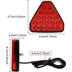 QERSTA Rückfahrbremswarnlicht Universal-Blitzlicht Auto Bremslicht Triangel Rückfahrlicht Rotes Bremslicht, 1St -Anhänger & Zubehör Verkäufe 60884077 3