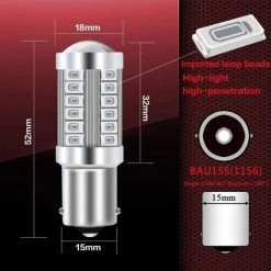 QERSTA 1156 BA15S P21W 1141 7506 LED Auto Glühbirnen Rot 900LM Ultra Bright 5730 33SMD LED Rückfahrbremse Stop Nebelschlussleuchten Rücklicht Position 12-30V 3.6W-10St -Anhänger & Zubehör Verkäufe 60884079 4