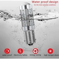 QERSTA 1156 BA15S P21W 1141 7506 LED Auto Glühbirnen Rot 900LM Ultra Bright 5730 33SMD LED Rückfahrbremse Stop Nebelschlussleuchten Rücklicht Position 12-30V 3.6W-10St -Anhänger & Zubehör Verkäufe 60884079 5