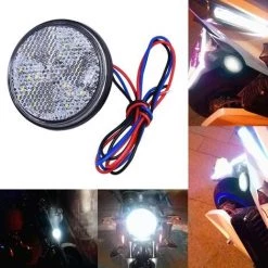 QERSTA LED Anhänger Lichter, 12V Anhänger Rücklicht 2PCS Anhänger Auto LED Runder Reflektor Bremslicht LED Markierungslicht Für Automobil Motorrad LKW (Weiß) -Anhänger & Zubehör Verkäufe 60884102 4