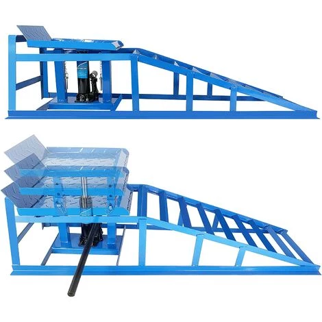 UISEBRT Auto PKW Auffahrrampe 2 Stück Laderampe Set Mit Hydraulischem Hebeplattform Wagenheber Höhenverstellbar Bis 240er Reifen 2000kg 4 UISEBRT Auto PKW Auffahrrampe 2 Stück Laderampe Set Mit Hydraulischem Hebeplattform Wagenheber Höhenverstellbar Bis 240er Reifen 2000kg – Bild 4