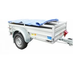 Anhänger & Zubehör Verkäufe 14 BAUMARKTPLUS Anhänger Flachplane Blau Mit Gummigurt 2575x1345x100mm Gewebeplane Incl. 2 Alu-Bügel