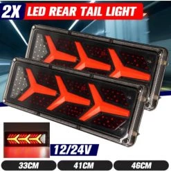 DRILLPRO 2 Stücke Universal 12 V LED Hinten Bremslicht Dynamische Bremslicht Kontrollleuchte Für Boot Anhänger Wohnwagen Van (12 V 33 Cm) -Anhänger & Zubehör Verkäufe 64098285 3