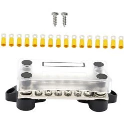 SUPERSELLER Zweireihige, 12P Stromschiene, Universal 150A+16 Klemmen Für Auto Und Boot, Mit Abdeckung